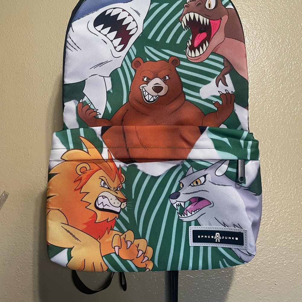 Kids Animal Backpack - Green and Orange for School New